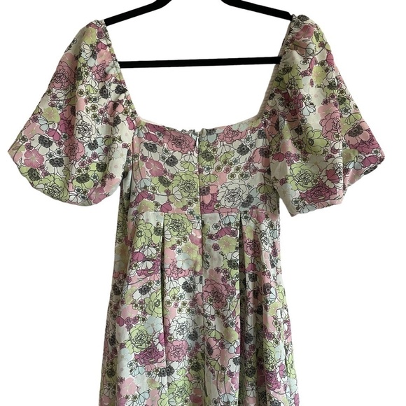 NWT BCBGeneration Color Garden Puff Sleeve Cottagecore Mini Dress, Size 2 - Picture 9 of 11